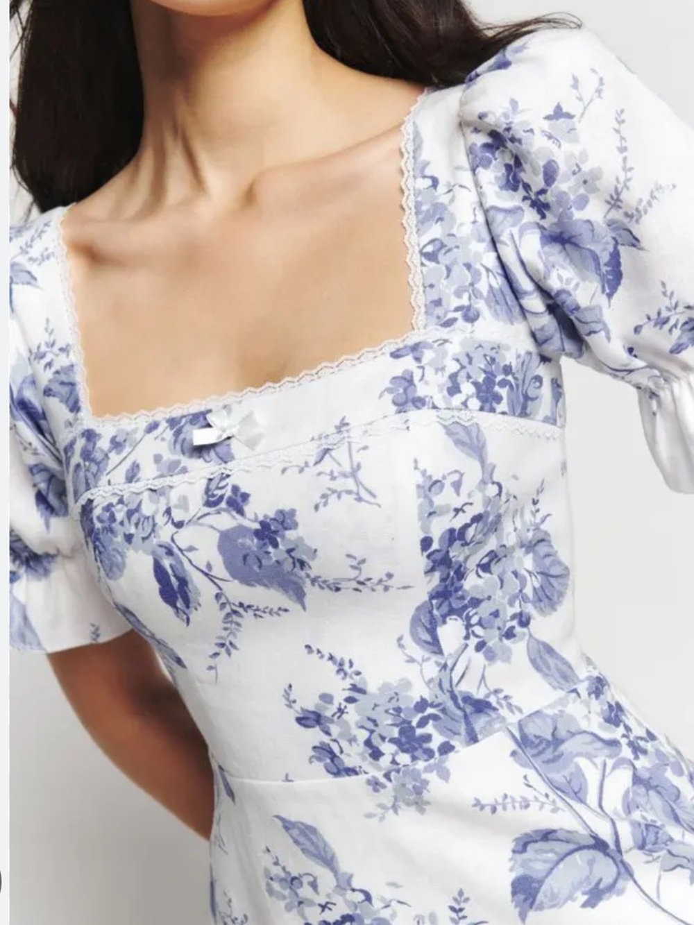 LIKE NEW REFORMATION Evianna Linen Dress, Lupine, size 6 - Picture 2 of 8